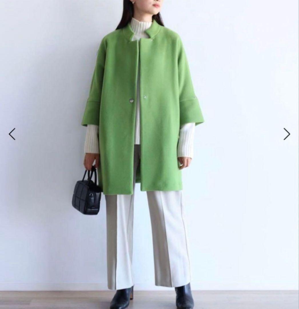 新品タグ付】ヤマダヤAga Double Melton コクーンコートキミドリ