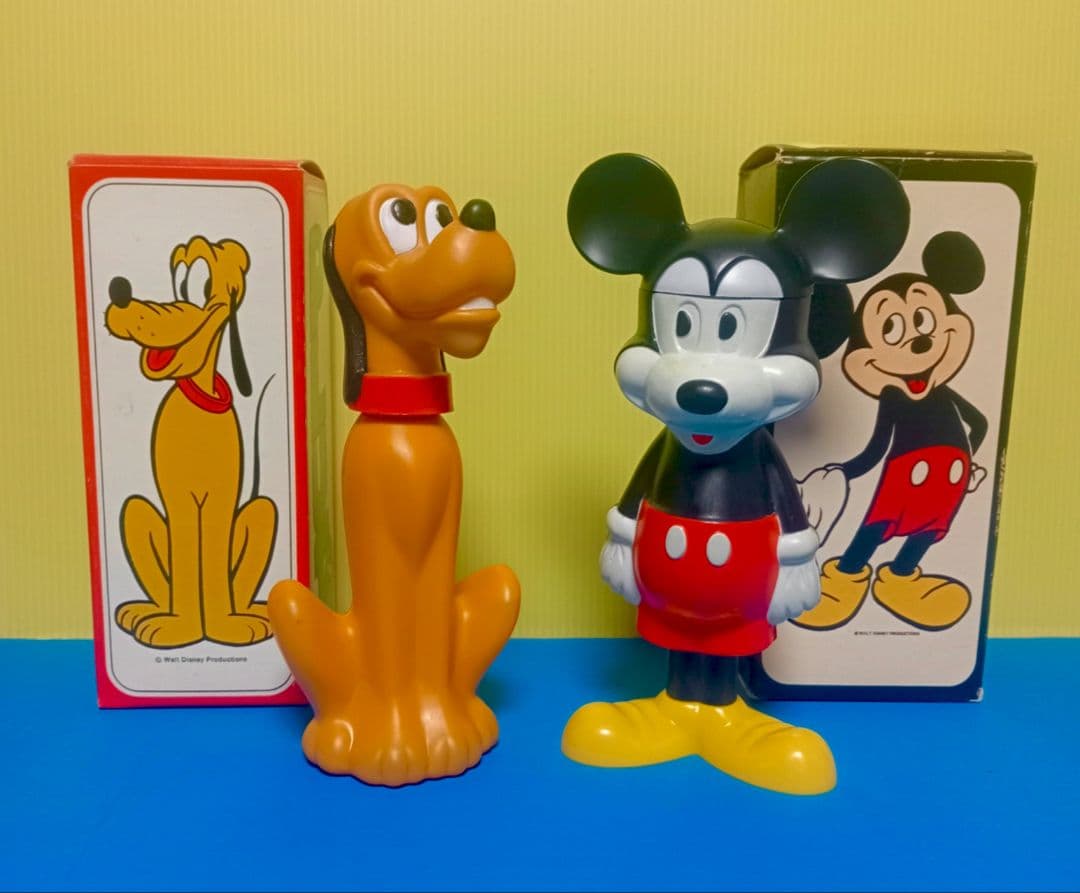 レア 1960s70's米国ビンテージ非売品 プルート&ミッキー ソーキーボトル レア 1960s70's米国ビンテージ非売品 プルート&ミッキー ソーキー