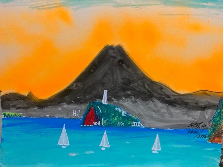 幻想絵画、空飛ぶ画家糸川裕志の富士山曼荼羅図富嶽三十六景