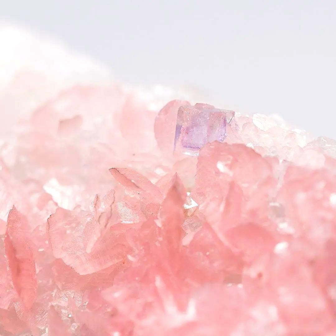 中国 ロードクロサイト フローライト 天然石 原石 鉱物標本 鉱石 蛍石 727 中国 湖南省産 フローライト＆ロードクロサイトの共生標本(原石