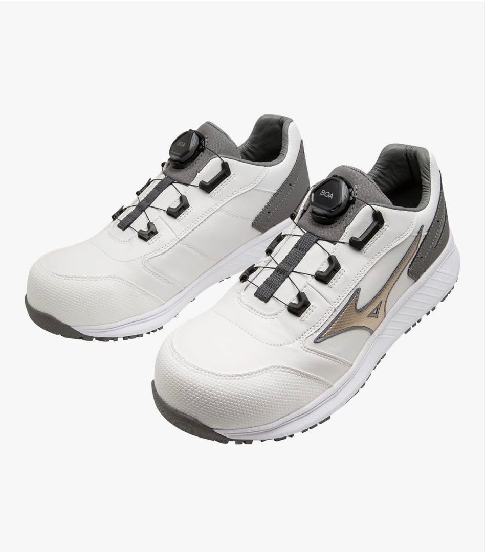 Mizuno BOA安全スニーカー ホワイト/グレー 安全靴 （先芯あり） BOA ローカット ミズノMIZUNO f1ga2514【サン