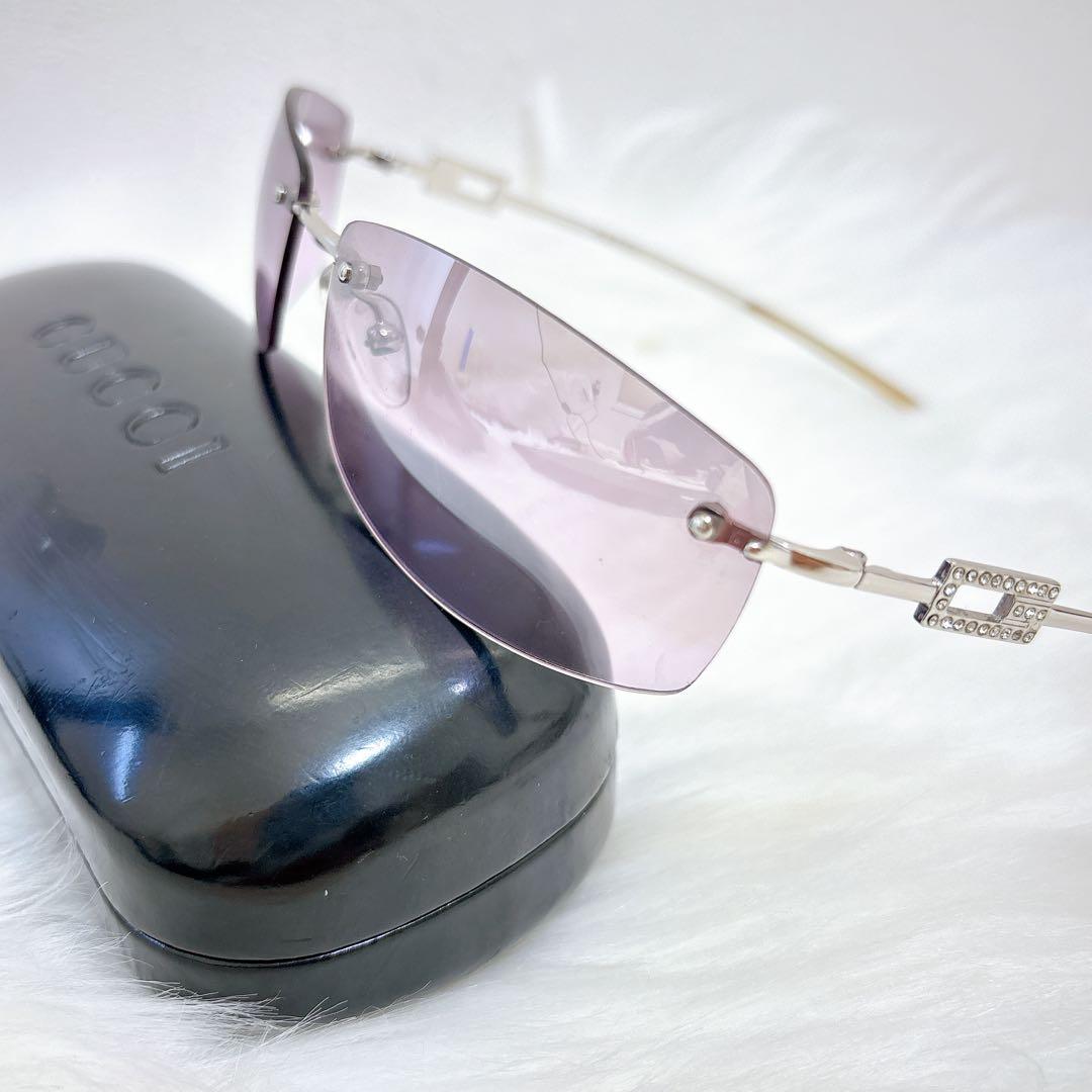 美品✨グッチ　サングラス　ラインストーン　ケース付き　リムレス　ラインストーン 楽天市場】GUCCI グッチ サングラス スモークグラデーション グレー