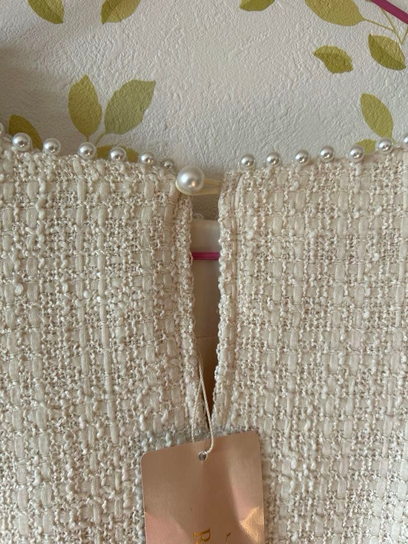 新品タグ付] Rose Tiara ファニーツイードペプラムブラウス オフ