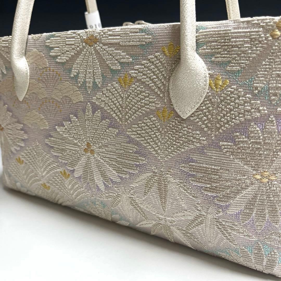 新品未使用品 京都 西陣織正絹帯地使用 利休バッグお茶席 25910