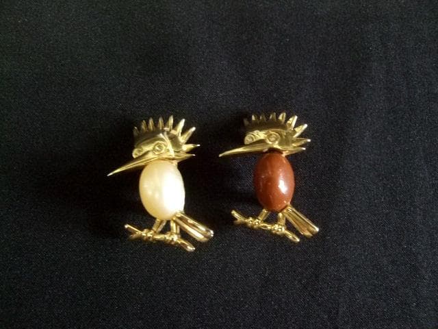 TRIFARI　トリファリ　1960年代　ヴィンテージ　ウッドペッカー　ブローチ Trifari（トリファリ）ブローチ「葉」／ヴィンテージ・コスチューム