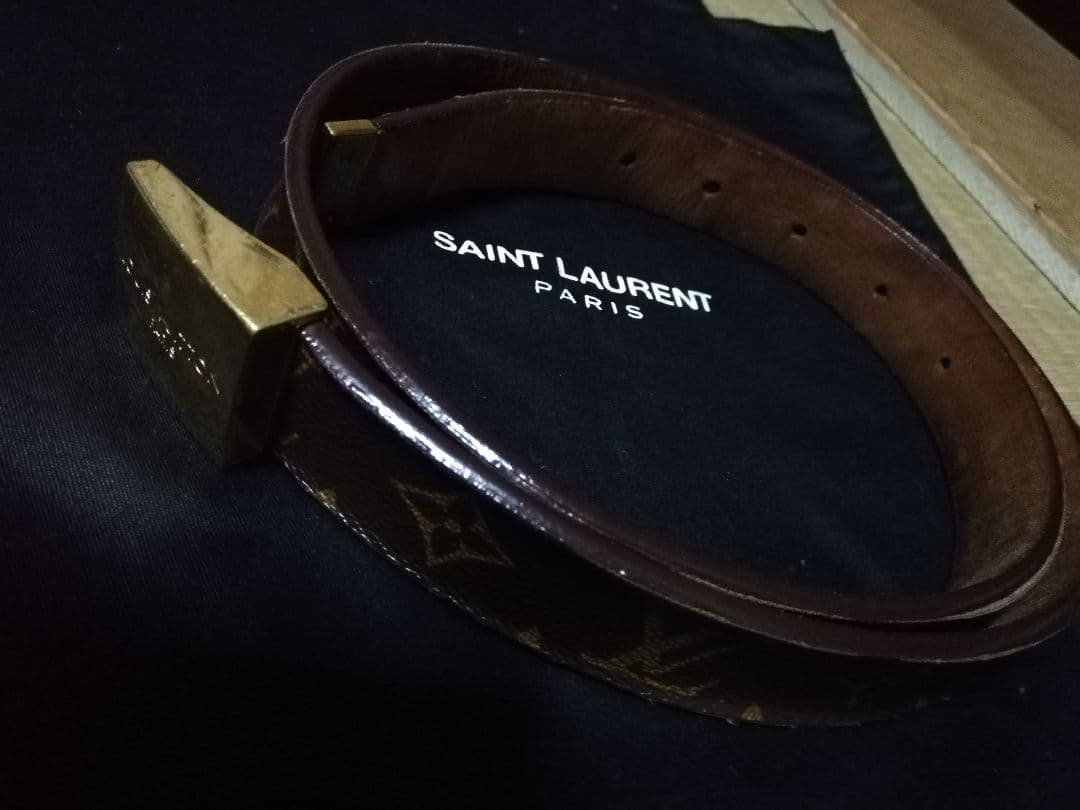 Louis Vuitton ブラウンレザーベルト - メルカリ