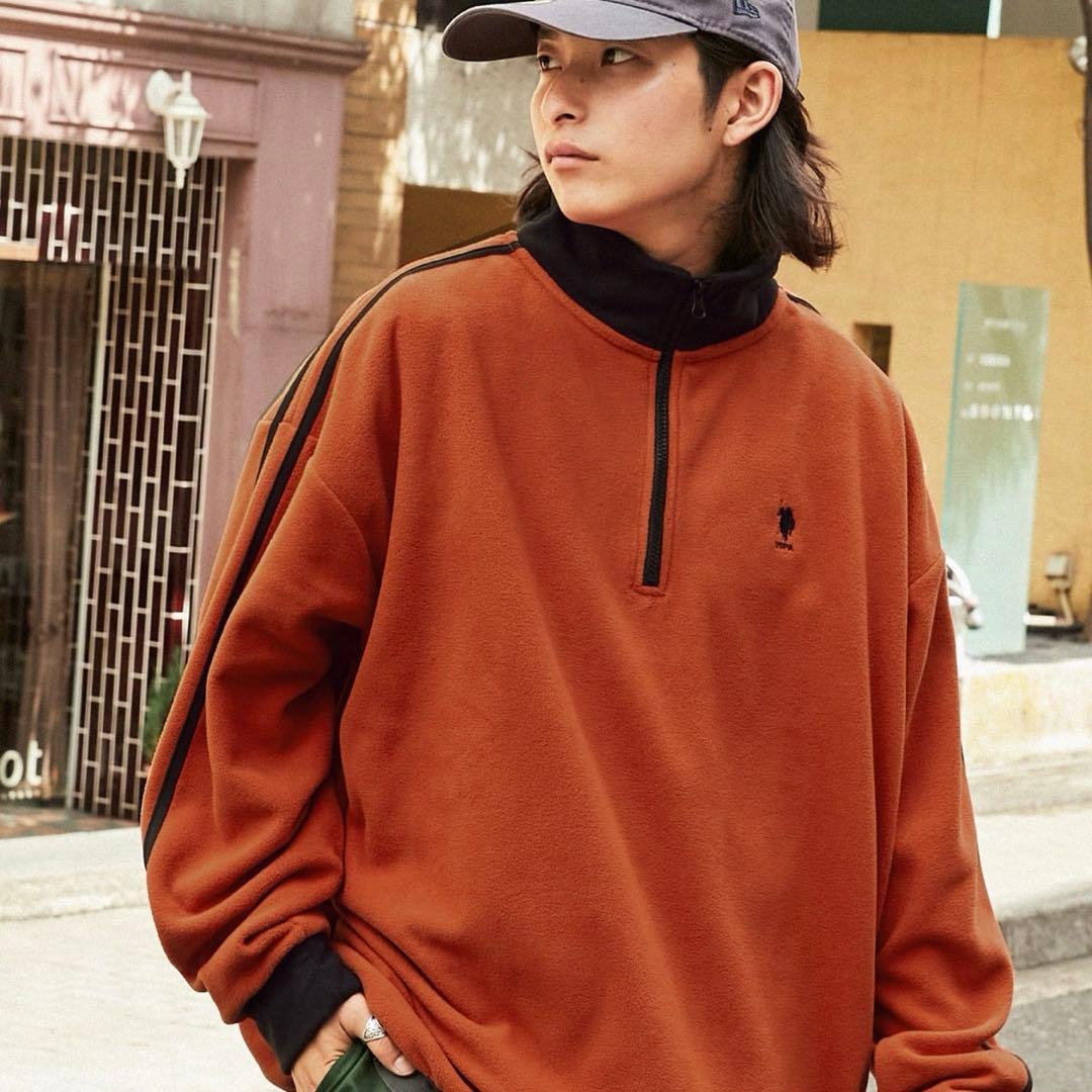 POLO RALPH LAUREN フリース ハーフジップ オレンジ - メルカリ