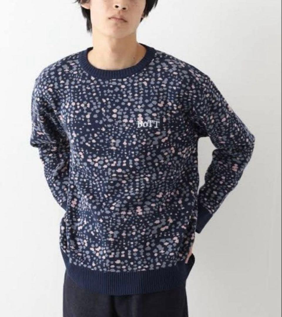 BoTT ネイビー ドット柄 ニットセーター M - メルカリ