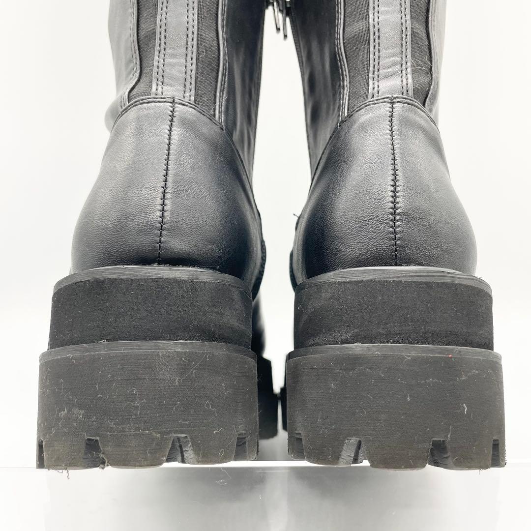 【美品】JEANASIS ジーナシス ビガーロングブーツ 厚底 黒 23.5cm