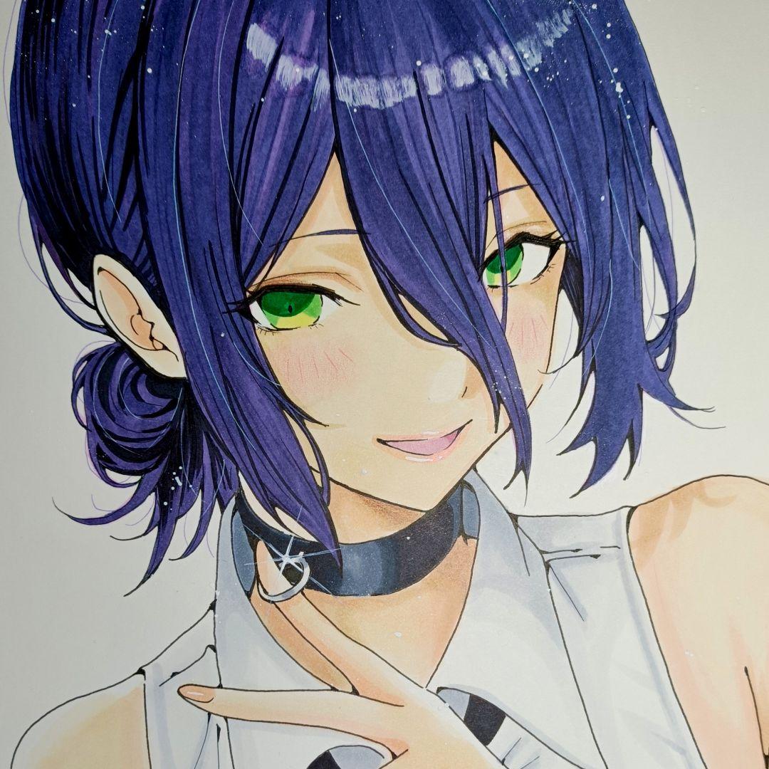 チ*ん様 レゼ ファンアート 手描きイラスト アナログイラスト 原画 A4