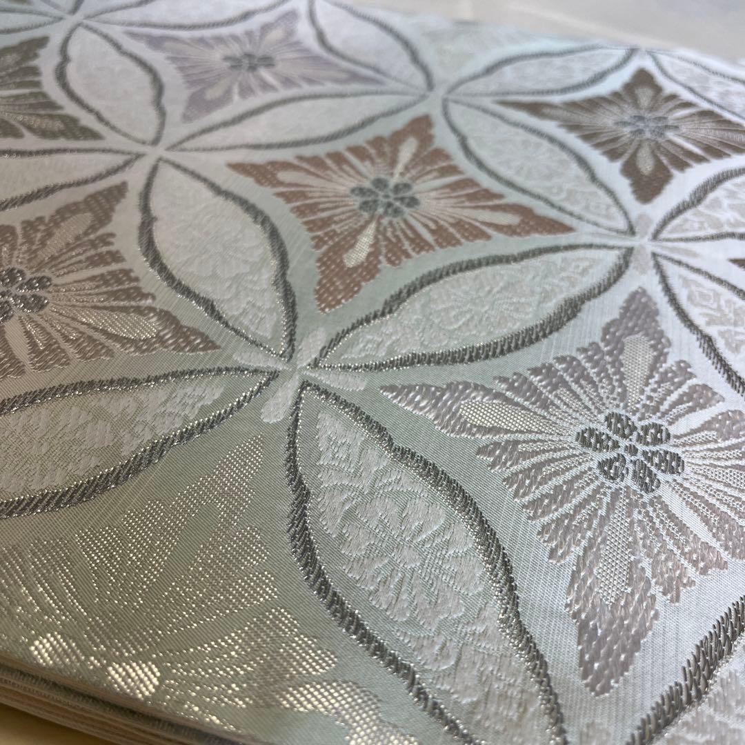 新品・未使用】 袋帯 正絹 西陣織 丸勇 七宝繋ぎ紋様 証紙あり - メルカリ