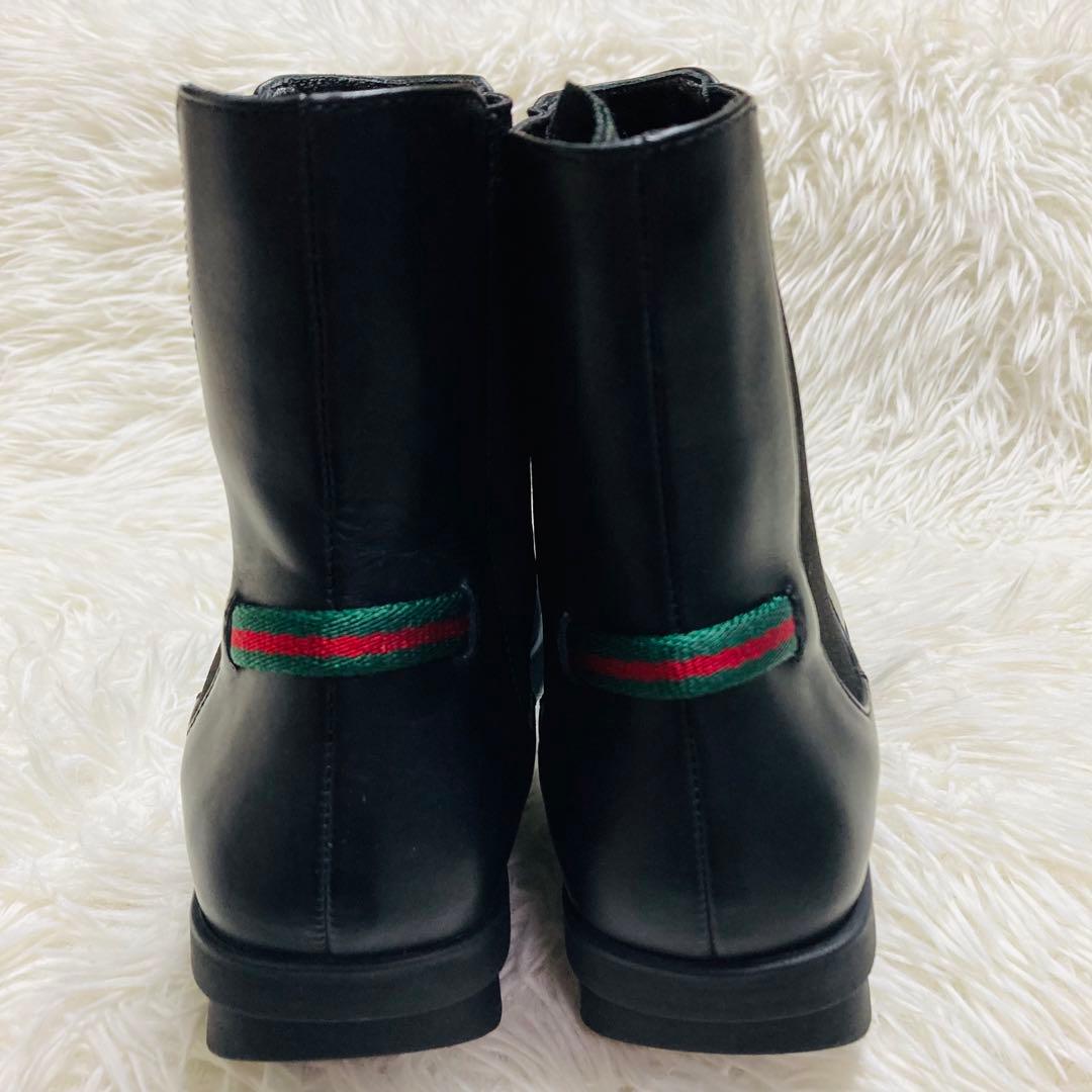 GUCCI グッチ シェリーライン サイドゴアブーツ ブラック 36 - メルカリ