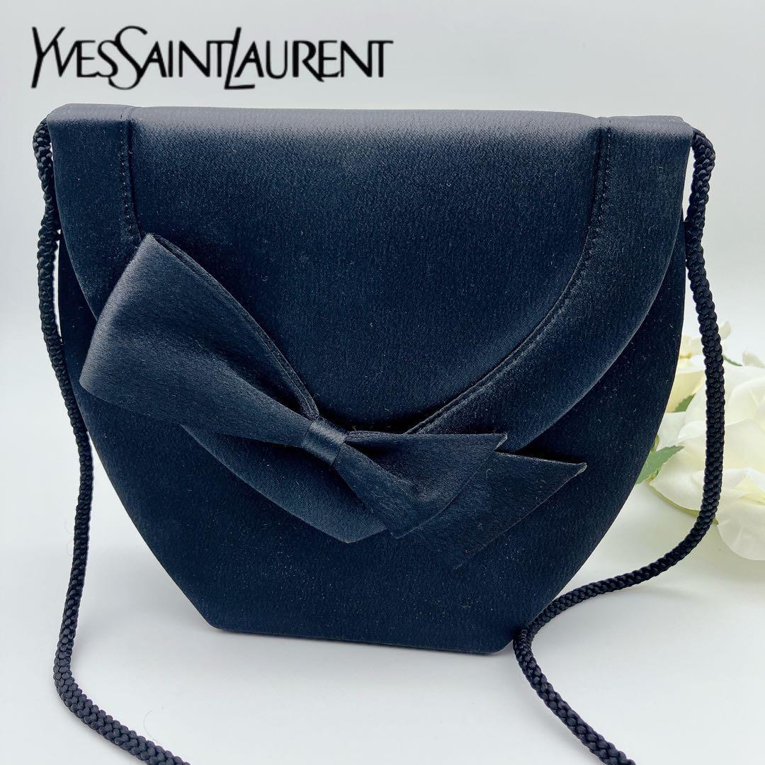 YSL イヴサンローラン イブサンローラン バッグ リボンブラック