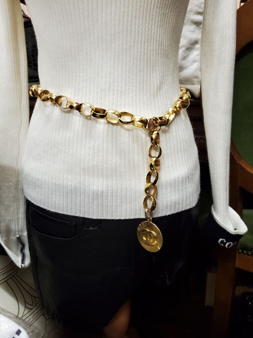 CHANEL シャネルゴールドチェーンベルト CHANEL（シャネル） チェーンベルト ココマーク ゴールド メタル GP