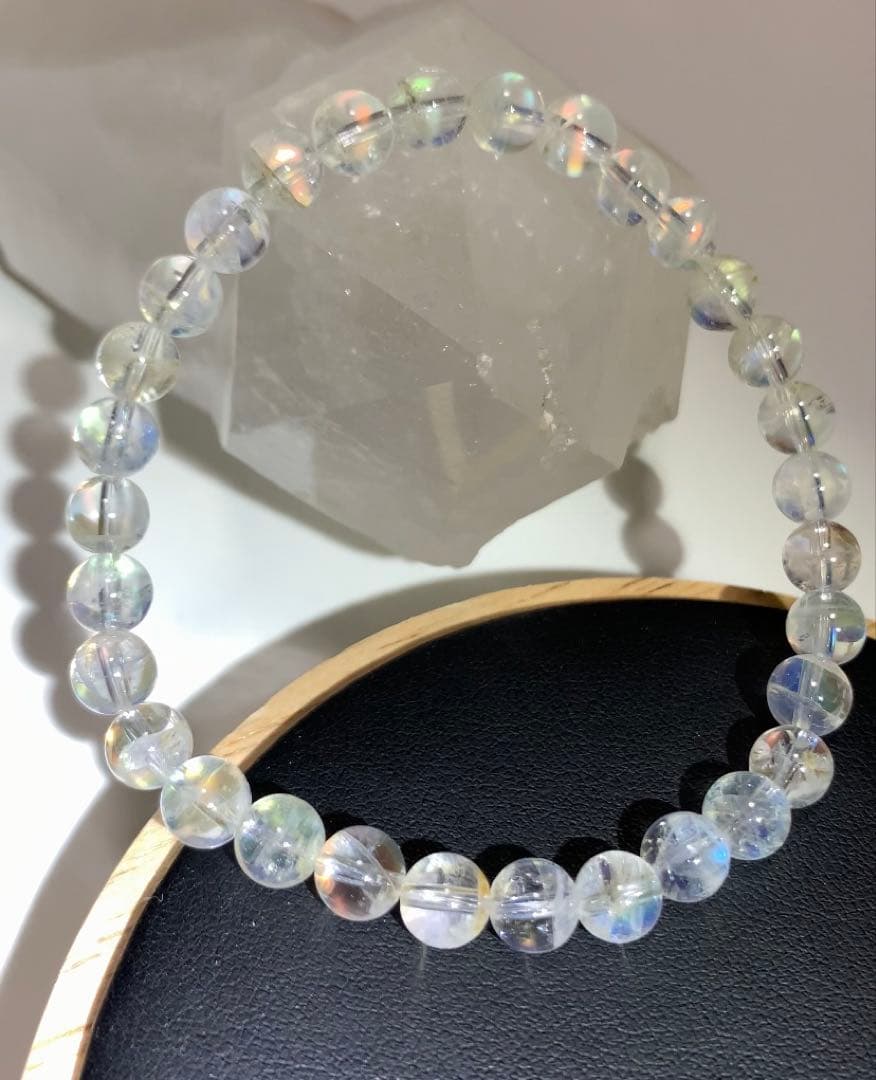 ★三月桜 さま★《極上》①マダガスカル産　ホワイトラブラドライト　ブレス