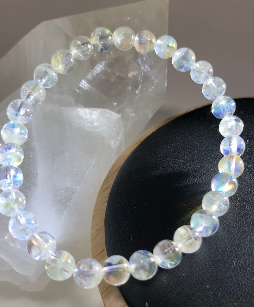 ★三月桜 さま★《極上》①マダガスカル産　ホワイトラブラドライト　ブレス