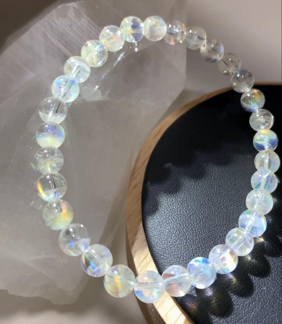 ★三月桜 さま★《極上》①マダガスカル産　ホワイトラブラドライト　ブレス