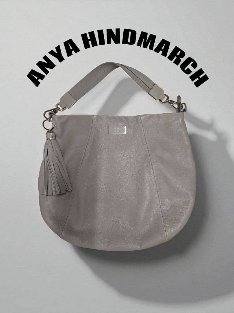 美品アニヤハインドマーチワンショルダーレザーバッグ アイボリー