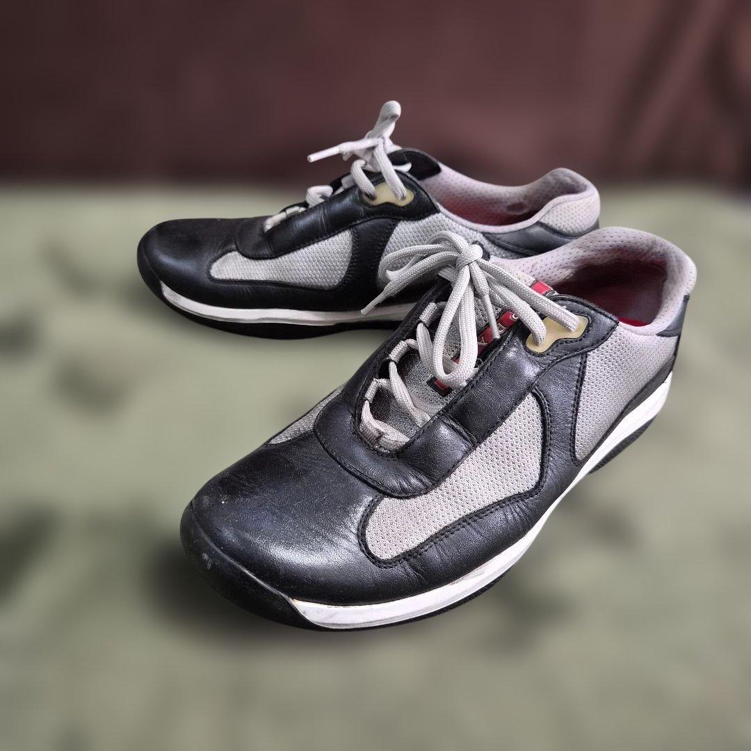 PRADA SPORTS レザー×めっしグレースニーカー size9 約28cm - メルカリ