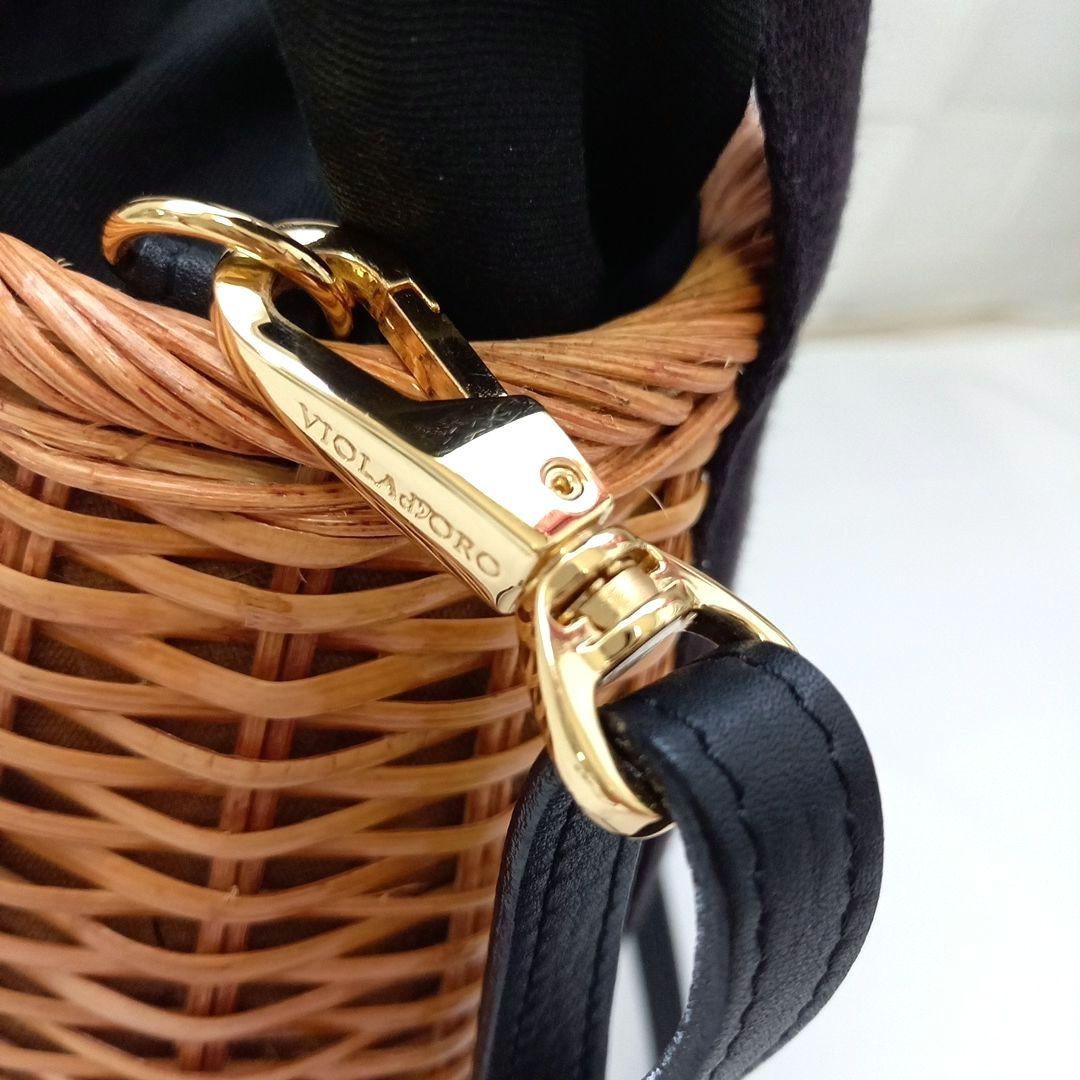 ☆美品☆《VIOLAd'ORO 》ラタン カゴバッグ ショルダー 2way