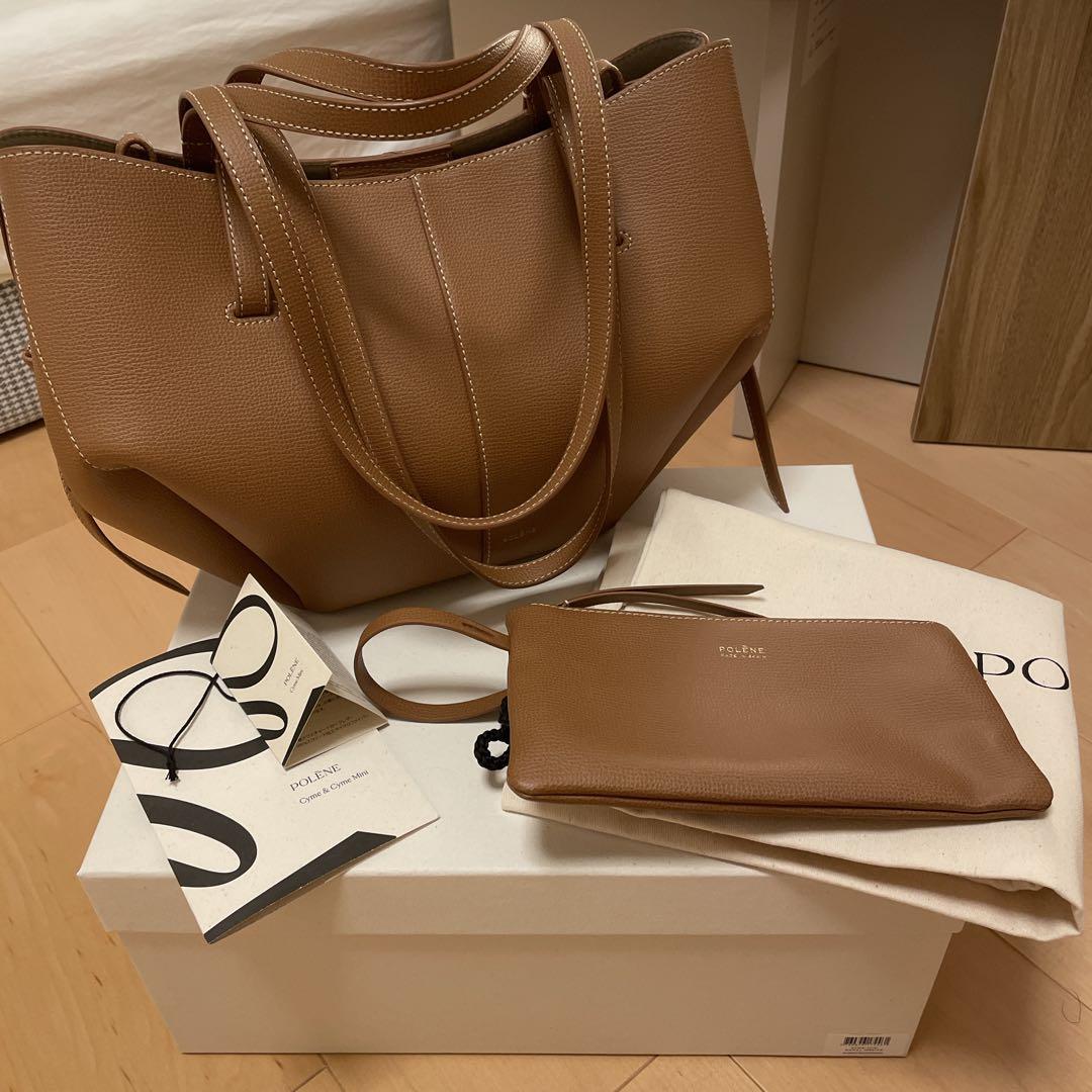 美品 ポレーヌ POLENE シムミニ キャメル - メルカリ