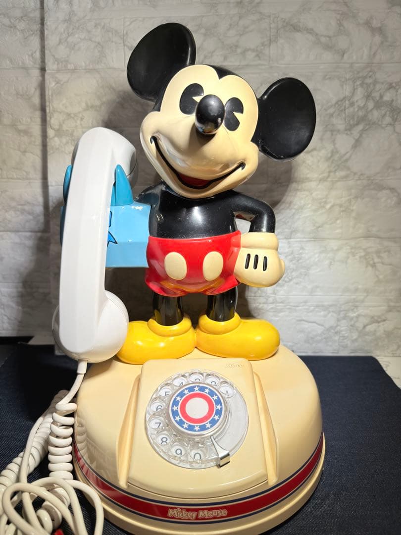 1980年製】昭和レトロ ミッキーマウス ダイヤル式電話機 神田通信工業