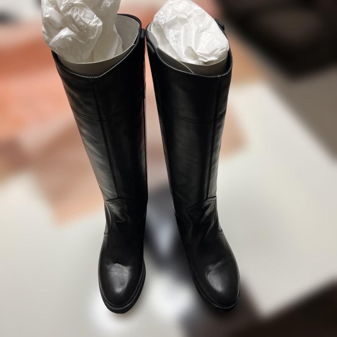 FABIO RUSCONI ブラック ロングブーツ 38 FABIO RUSCONI（ファビオルスコーニ） ブーツ 「FABIO RUSCONI