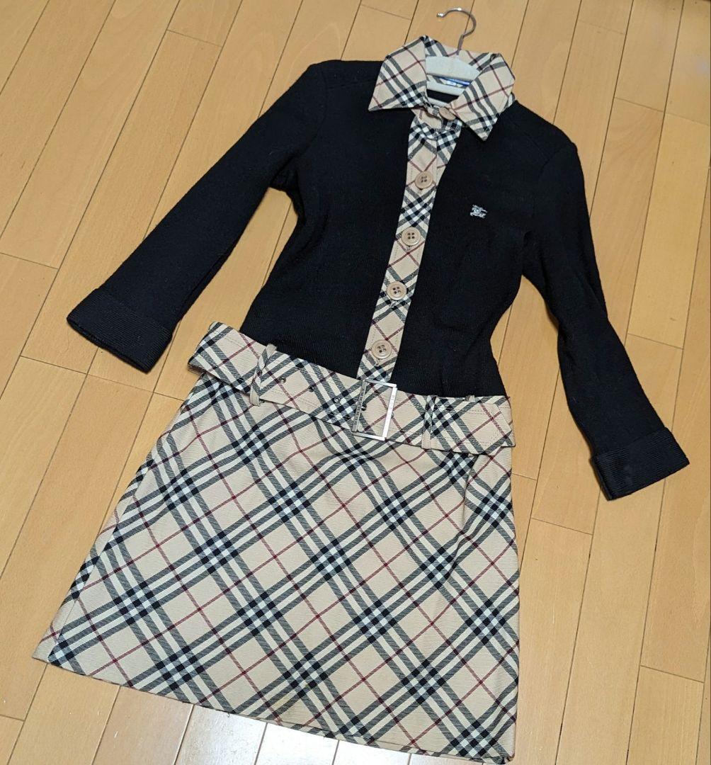 バーバリーブルーレーベル ノバチェックドッキングワンピース ホース