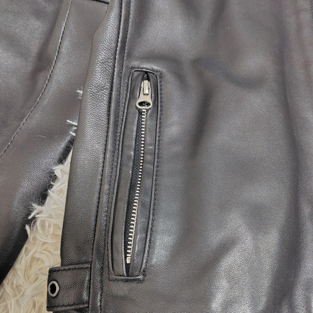 希少✨Schott ラムレザージャケット ロゴ刺繍 黒 XS - メルカリ