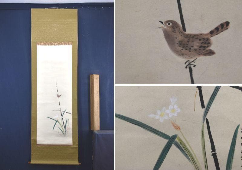 【真作】勝川院雅信/水仙小禽図/花鳥図/掛軸/名家伝来/AA-442 楽天市場】日本の名画 酒井抱一 桜に小禽図 F8 [g4-bn147-F8]（代引き