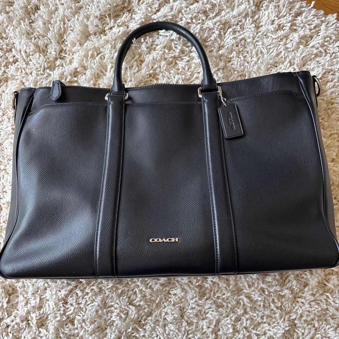 COACH ビジネスバッグ 黒 レザー - メルカリ