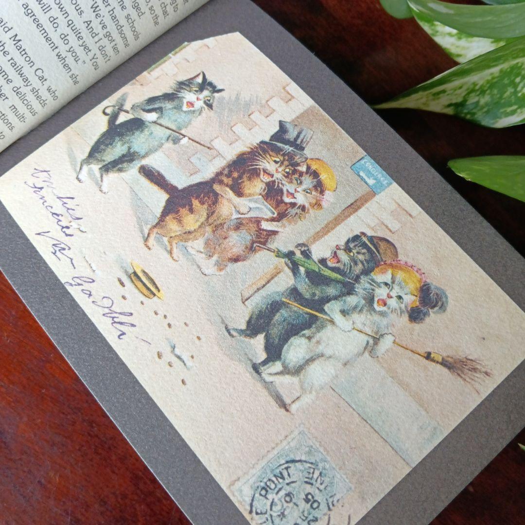 洋書古書 希少 猫の国 アート 画集 ポストカード イラスト ヴィンテージ