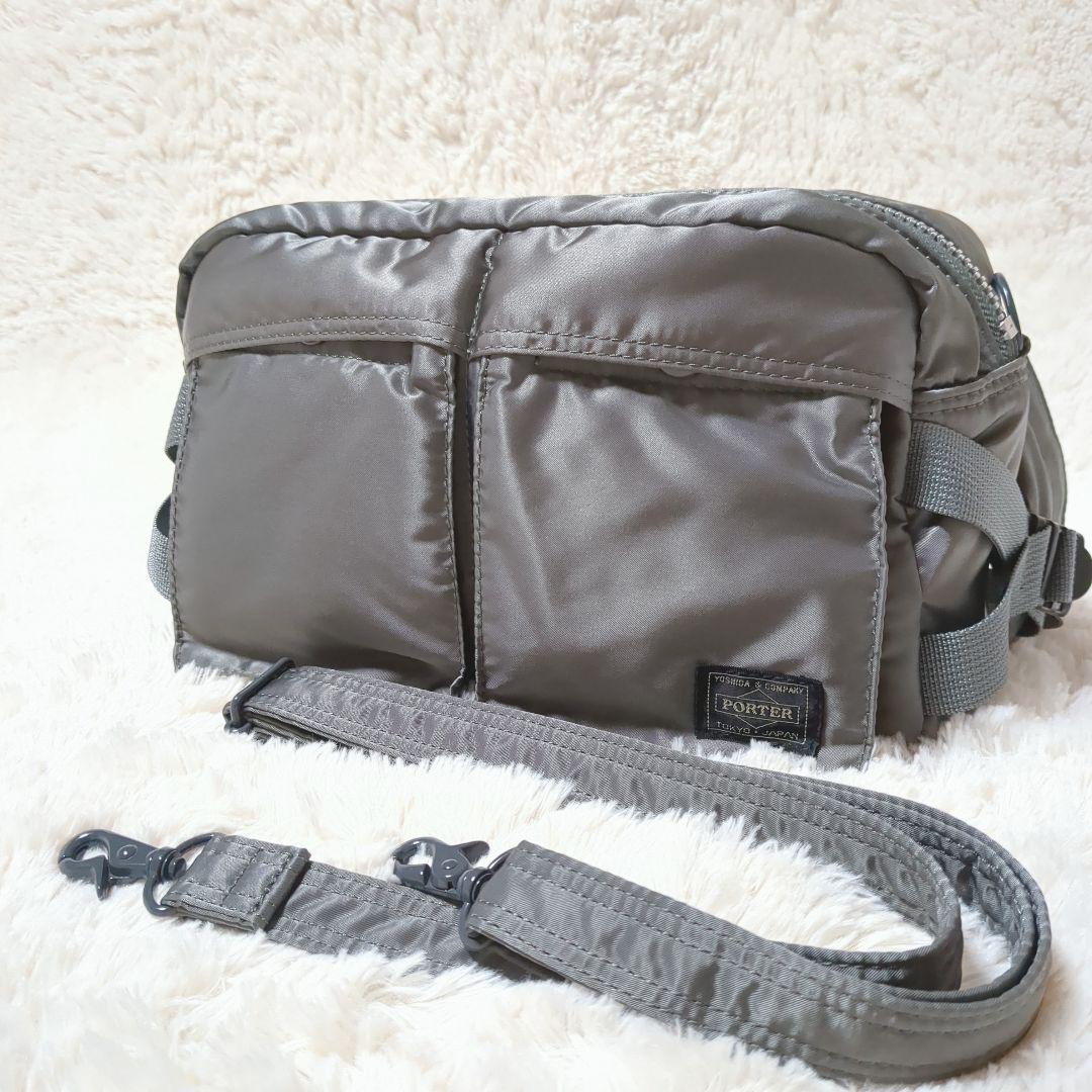 希少ほぼ未使用品！PORTER TANKER ウエストバッグ グレー 廃盤品