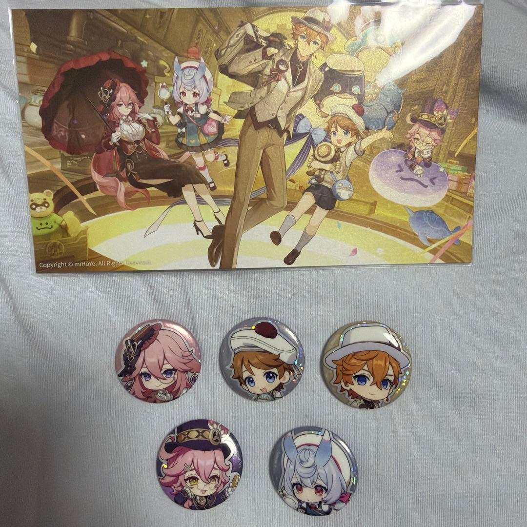 原神 FES 特典 カード 缶バッジ タルタリヤ 八重神子 シグウィン