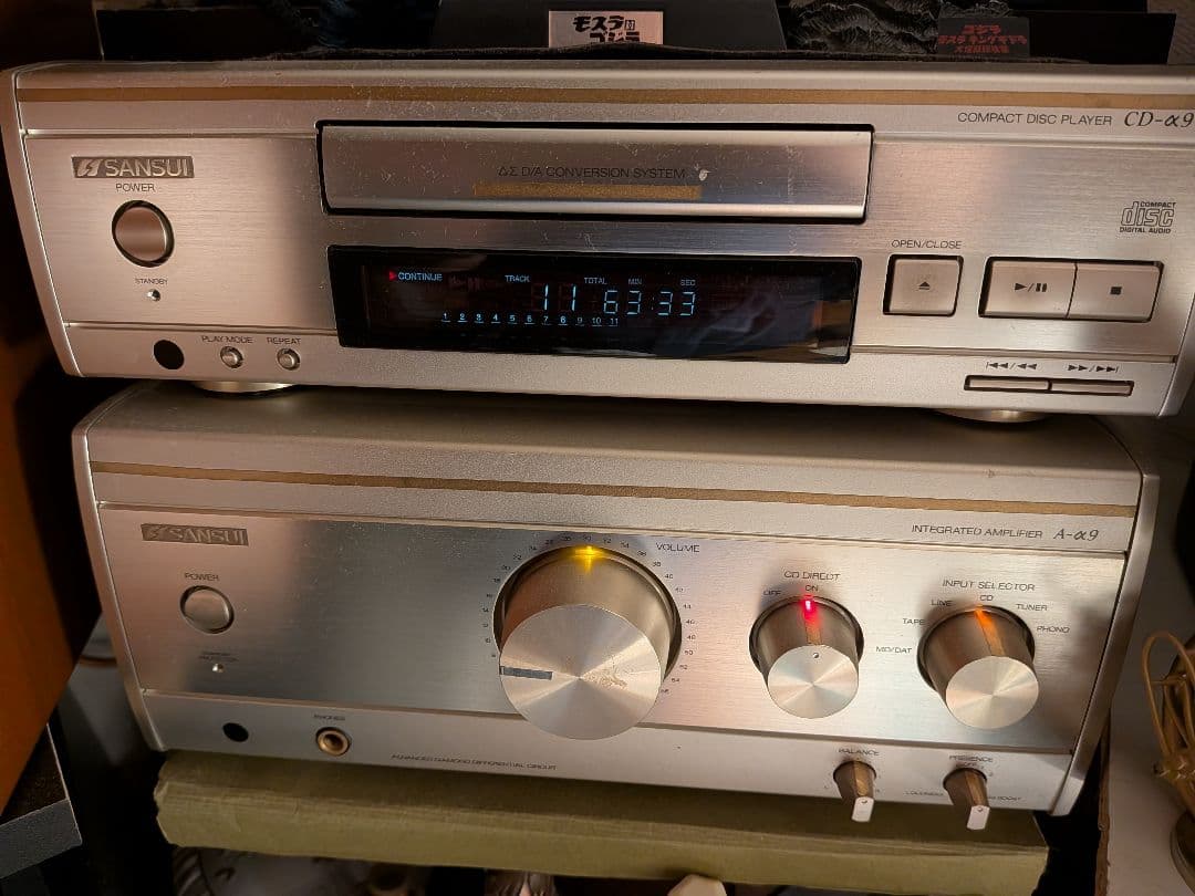 SANSUI ALF9 コンポ 2wayスピーカーリモコン、ケーブル、取説書付き