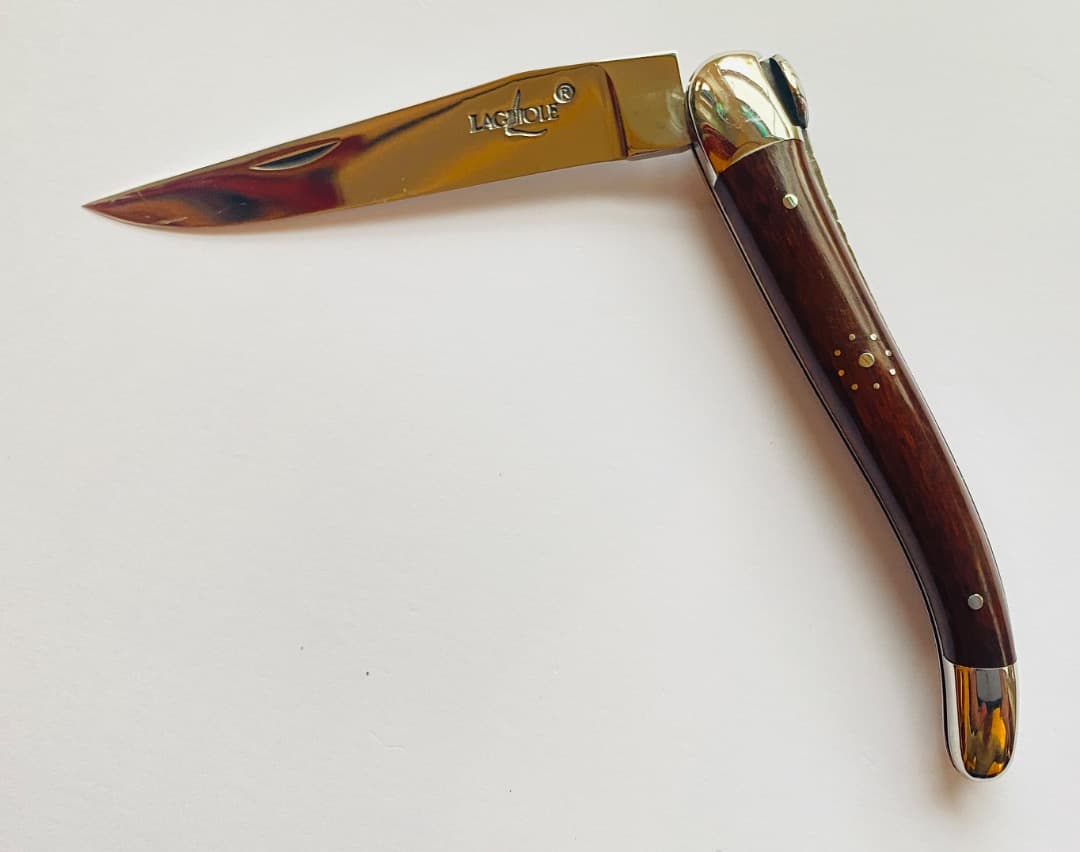 ライヨール ラギオール LOGマーク付 フォールディングナイフ 折りたたみ 茶色 ライヨール ラギオール LOGマーク付 フォールディングナイフ