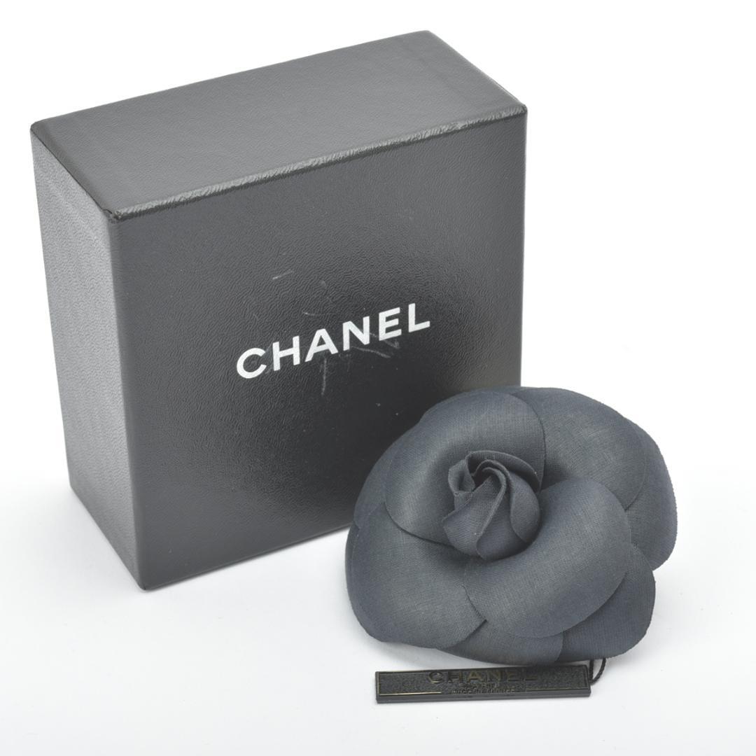 未使用◇シャネル カメリア ブローチ コサージュ ブラック 箱付き 8cm