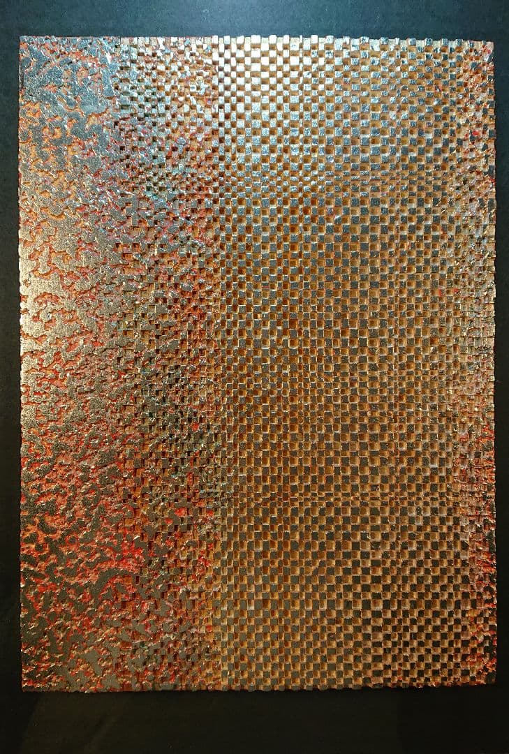 相転移/そうてんい 時空の織り物#5」堤 進 2011年制作 日本画 F4号