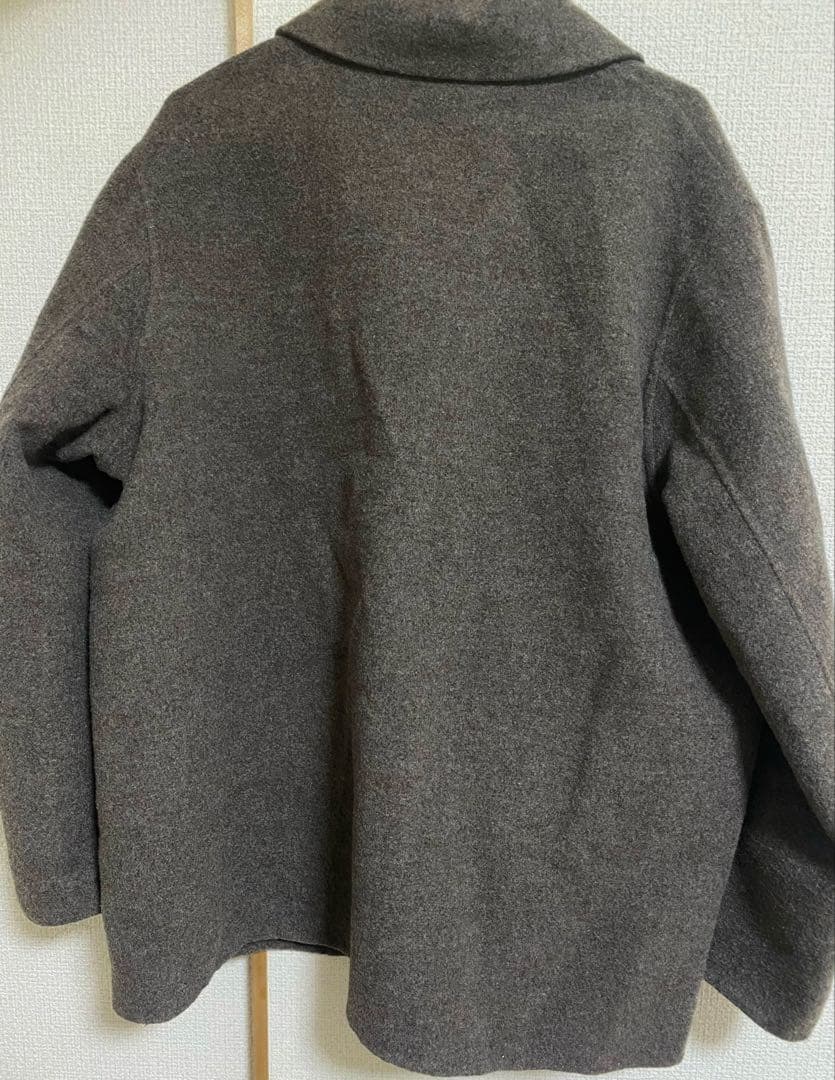 無印良品 婦人 ウール混 ダブルフェイスショートコート ダークモカ