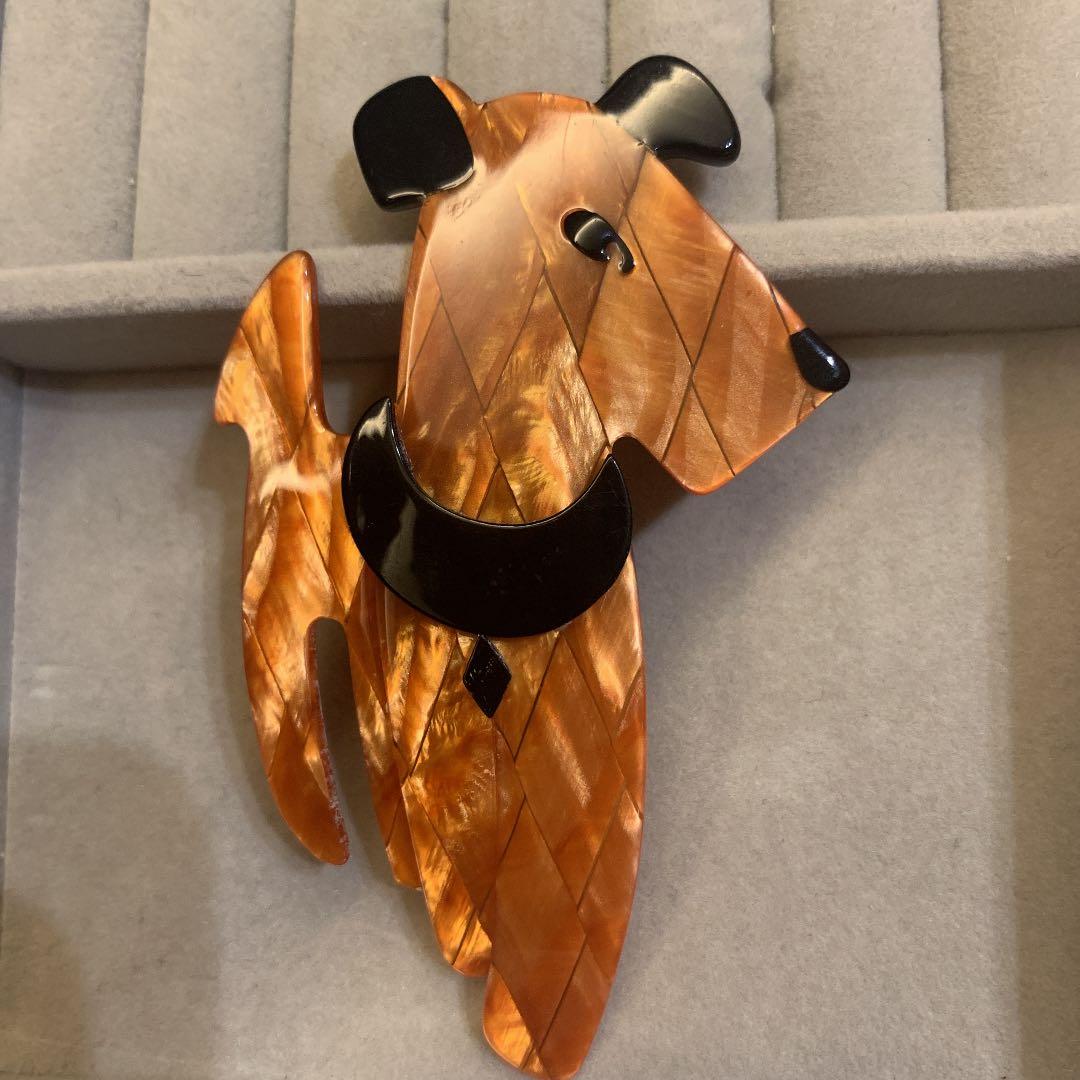 リアスタン アンティーク ブローチ 犬 リック