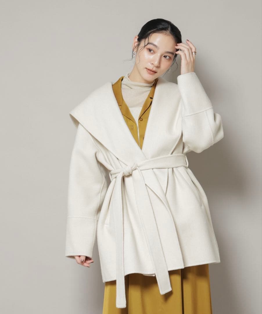 NANO universe リバーショールミディコートS SUPER110blend リバー ショール ミディコート