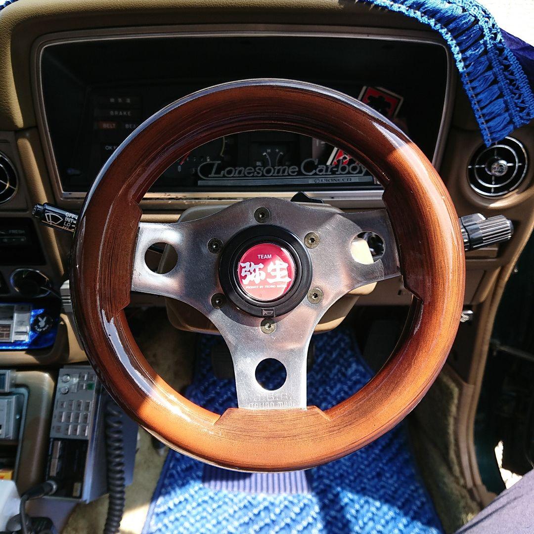 当時物オバ加工/ウッドステアリング/23,5パイ - メルカリ