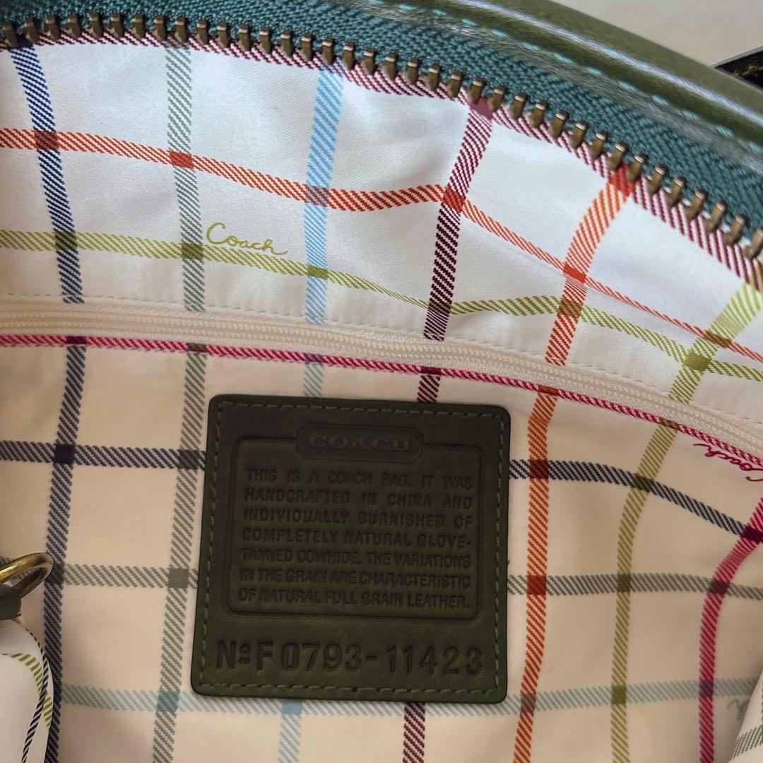 オールドコーチ グリーンレザー ブリーカー ダッフル バケツ型