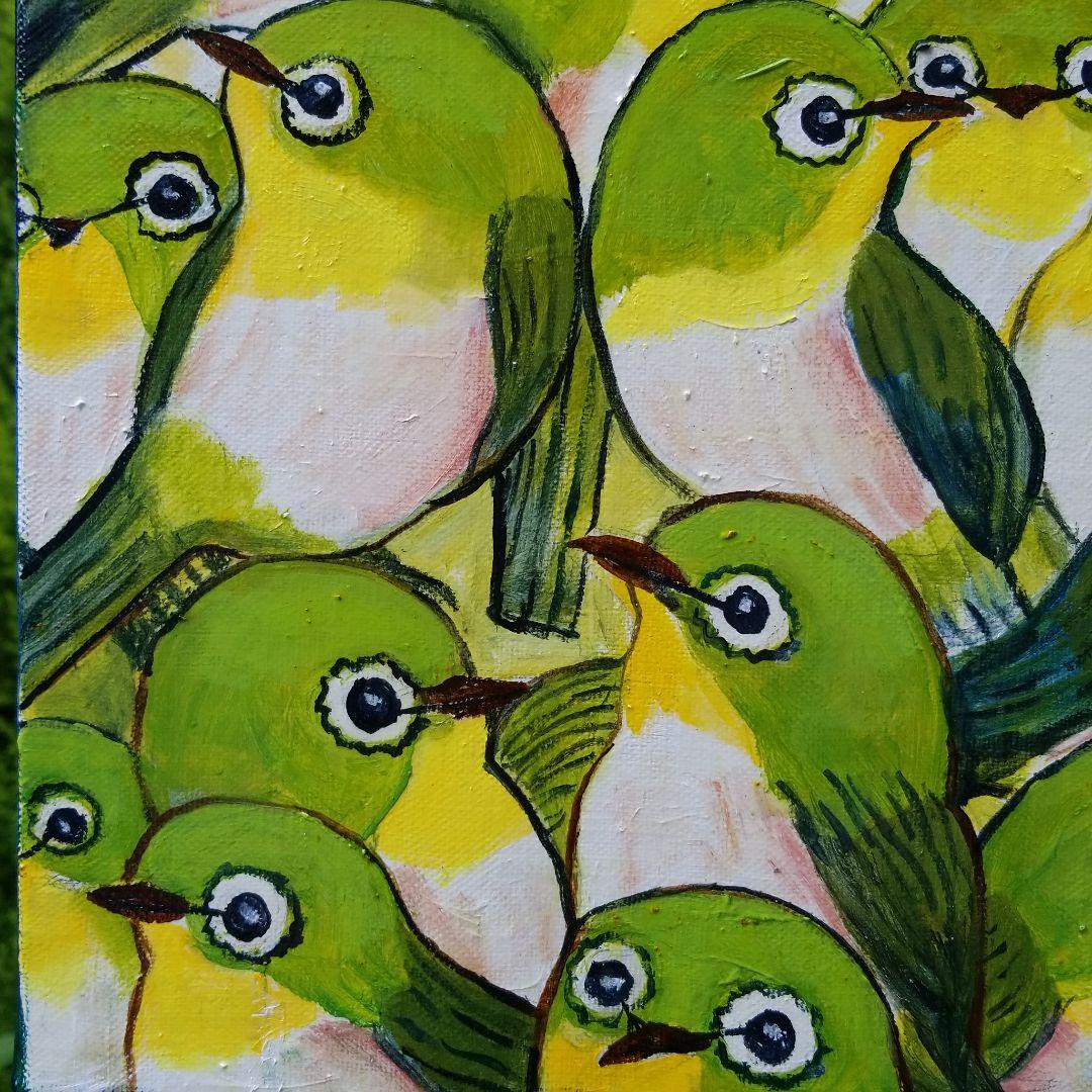 油絵 Alles Gute様専用 仲良く集まるくちばしの小さな鳥たち 2