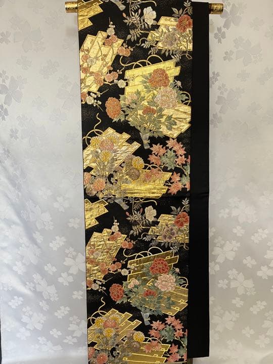 長嶋成織物瀞本金袋帯 ○【長嶋成織物】 特選西陣織袋帯 本金箔瀞金錦 ≪御仕立て上がり