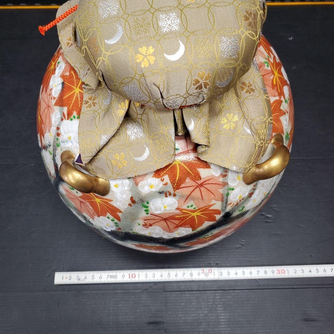 茶道具 京焼 清水焼 正文作 茶壺 飾り壺 紅葉 特大茶壺 148