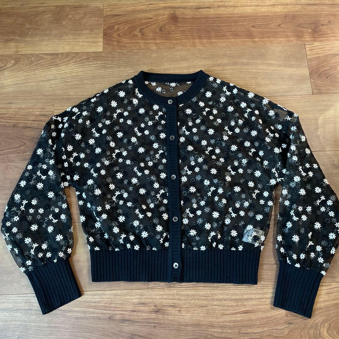 trefle+1 マーガレットカーディガン　黒 TREFLE+1 マーガレットカーディガンブラック