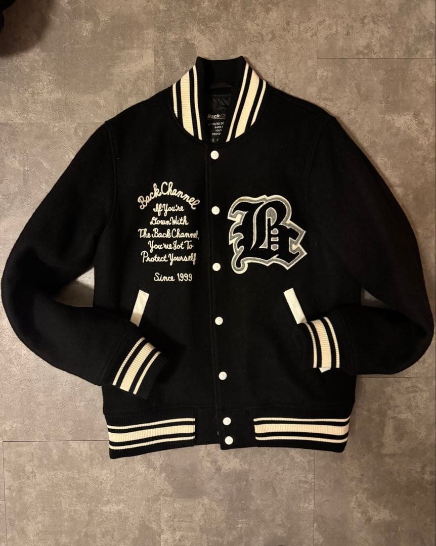 BackChannel スタジャン 黒 バックチャンネル スタジアム ジャケット | BACK CHANNEL STADIUM