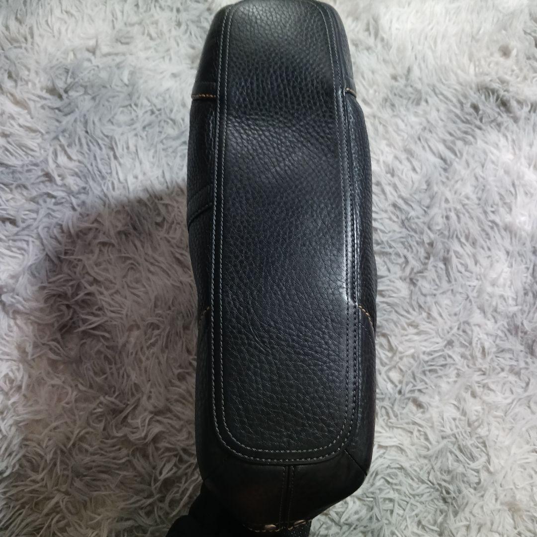 極美品✨コーチ F12323 ワンショルダーバッグ シボ革 レザー 黒 A4