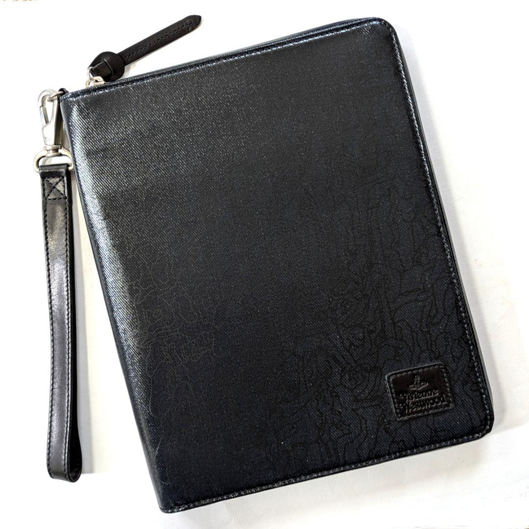 vwip1 新品 ヴィヴィアン IPADケース ブラック 本革/レザーストラップ Vivienne Westwood（ヴィヴィアンウエストウッド） ヴィヴィアン